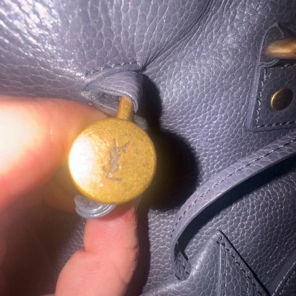 Authenticated YSL Muse bag Elegant Gray Leather Women's Bag - Picture 11 of 16